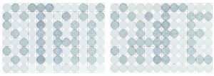 “STAY SAFE.” Wells spelling this important expression during the COVID-19 pandemic were created using a focus-forming assay for SARS-CoV-2 and Vero E6 cells. In each plate, columns 1-4 were seeded with 3 x 104 cells/well; columns 5-8, 1.5 x 105 cells/well; columns 9-12, 3 x 105 cells/well. After one day, virus was added to some wells at each density and incubated 24 h at 37°C prior to fixation and development by incubation with a polyclonal antibody to detect SARS-CoV-2 spike protein, followed by a secondary HRP-labeled antibody. A p1 SARS-CoV-2 stock grown in Huh7.5 cells was used for the inoculations. In the images, wells where no virus was added were lightened so the letters (foci-containing wells) would stand out. Courtesy of Amelia Pinto, James Brien, and E. Taylor Stone, Department of Molecular Microbiology and Immunology, Saint Louis University.